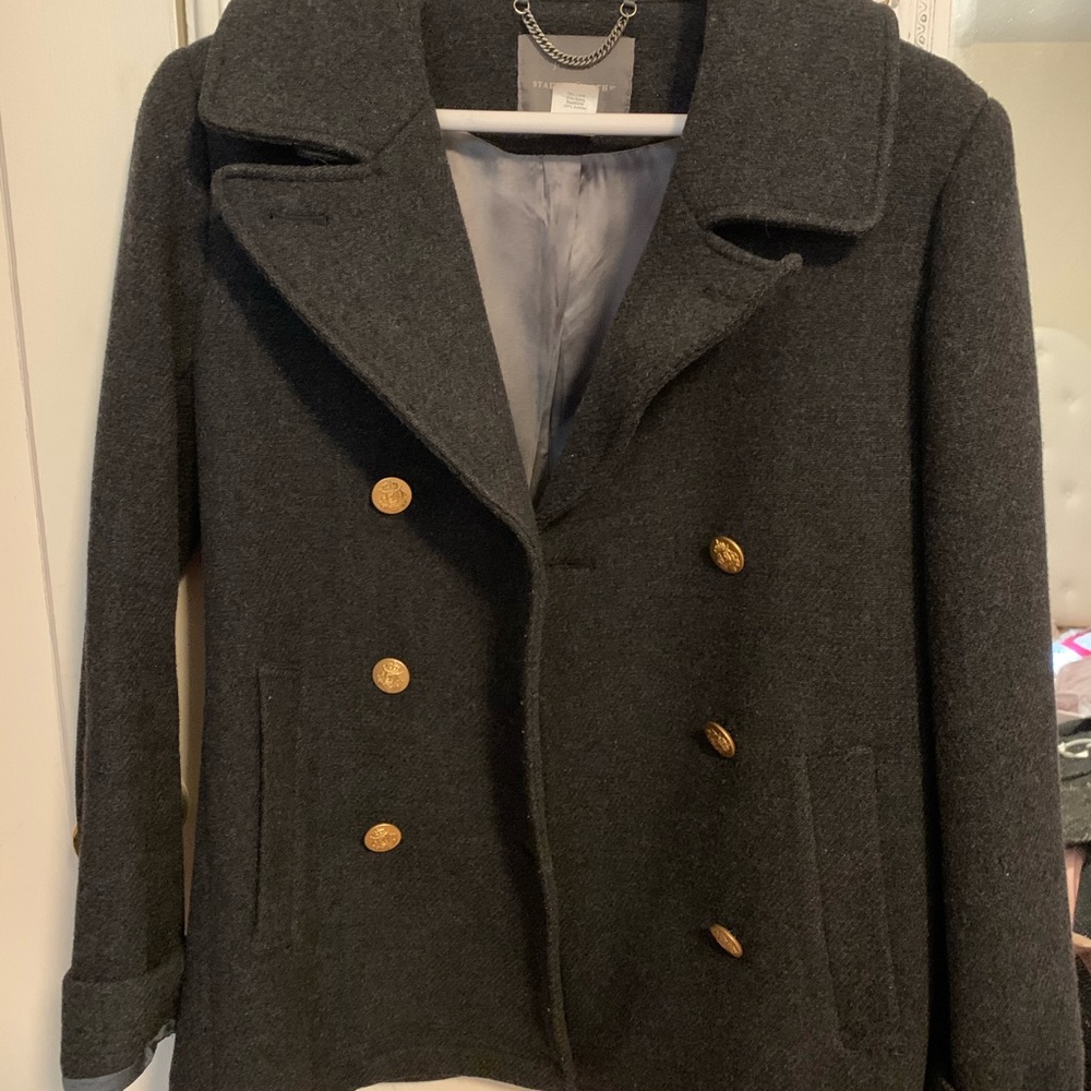 J. Crew Grey wool Peacoat size 4